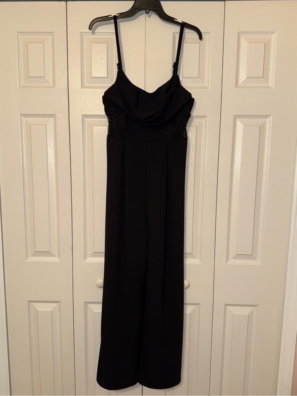SHEIN Curve Black Lace Straight Leg Jumpsuit